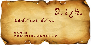 Dabóczi Éva névjegykártya